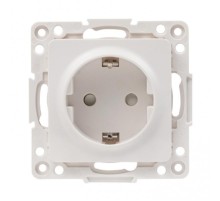 Стокгольм Механизм Розетки 1-местной с/з 16А белый с защ. штор. PROxima  EYR16-028-10  EKF