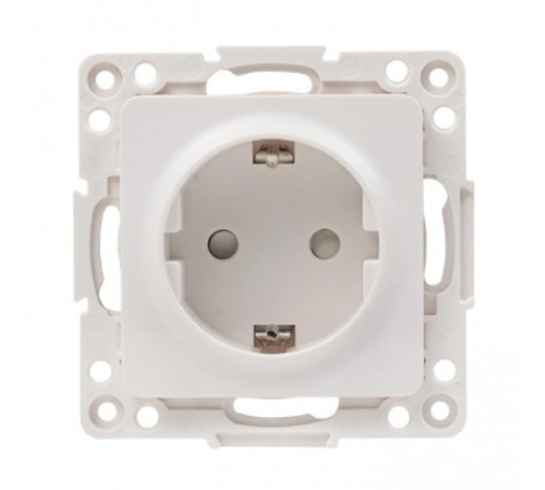 Стокгольм Механизм Розетки 1-местной с/з 16А белый с защ. штор. PROxima  EYR16-028-10  EKF
