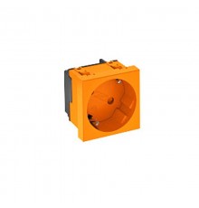 Розетка 2К+3 под углом 33° шторки 16А 250В (45х45 мм - 1 модуль Modul45) оранжевая  6120075  OBO Bettermann