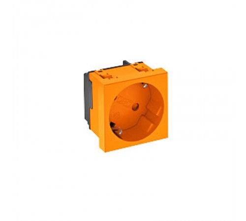 Розетка 2К+3 под углом 33° шторки 16А 250В (45х45 мм - 1 модуль Modul45) оранжевая  6120075  OBO Bettermann