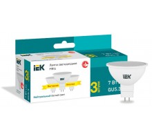 Лампа светодиодная LED MR16 софит 7Вт 230В 4000К GU5,3 (3шт/упак)  LLE-MR16-07-230-40-GU5-3  IEK