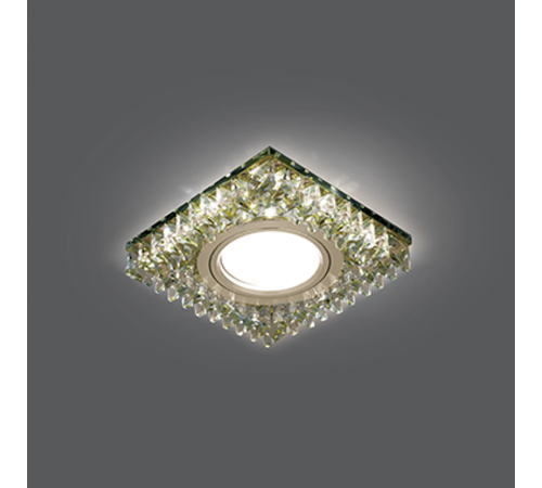 Светильник точечный встраиваемый Backlight BL033 Квадрат. Шампань/Кристалл/Хром, Gu5.3, LED 2700K  BL033  Gauss