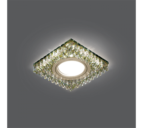 Светильник точечный встраиваемый Backlight BL033 Квадрат. Шампань/Кристалл/Хром, Gu5.3, LED 2700K  BL033  Gauss
