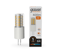 Лампа светодиодная Elementary G4 12V 4W 400lm 3000K керамика LED 1/10/200  10714  Gauss