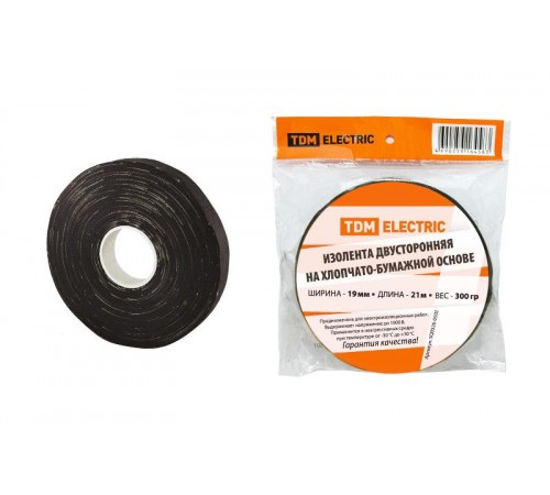 Изолента ХБ 19мм*21м двусторонняя (300 г)  SQ0526-0502  TDM