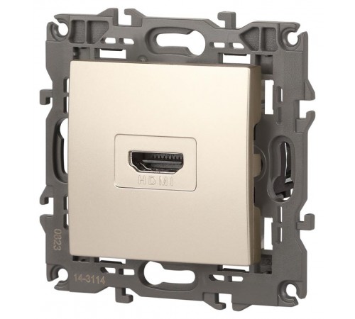 14-3114-04 Розетка HDMI, IP20, Эра Elegance, шампань  Б0034335  ЭРА