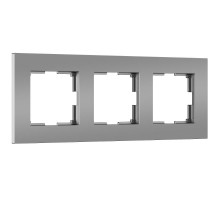 W0032965/ Электроустановочные изделия - Рамка на 3 поста Slab (серебро софт) a062815Werkel