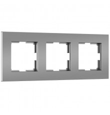 W0032965/ Электроустановочные изделия - Рамка на 3 поста Slab (серебро софт) a062815Werkel