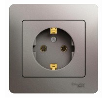 Glossa Платина Розетка с заземлением (в сборе)  GSL001242  SE