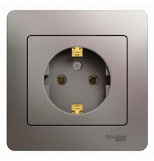 Glossa Платина Розетка с заземлением (в сборе)  GSL001242  SE