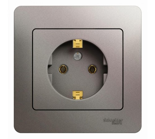Glossa Платина Розетка с заземлением (в сборе)  GSL001242  SE