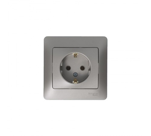 Glossa Платина Розетка с заземлением (в сборе)  GSL001242  SE