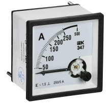 Амперметр Э47 250/5А кл. точн. 1,5 72х72мм  IPA10-6-0250-E  IEK