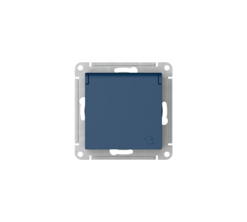 AtlasDesign Аквамарин Розетка с заземлением со шторками с крышкой,16А, IP20, механизм, быстрозажимные клеммы  ATN001146S  SE