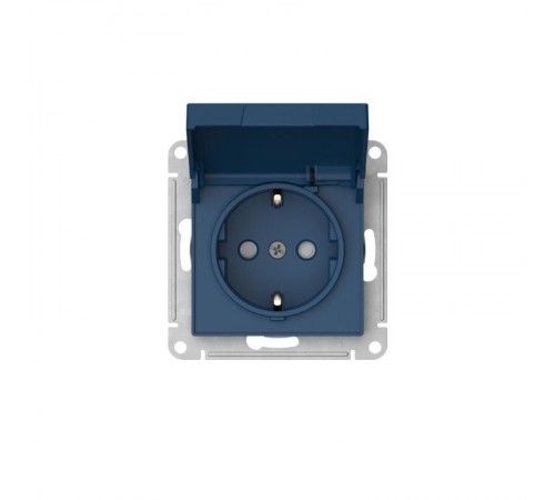 AtlasDesign Аквамарин Розетка с заземлением со шторками с крышкой,16А, IP20, механизм, быстрозажимные клеммы  ATN001146S  SE