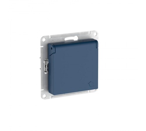 AtlasDesign Аквамарин Розетка с заземлением со шторками с крышкой,16А, IP20, механизм, быстрозажимные клеммы  ATN001146S  SE