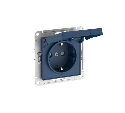 AtlasDesign Аквамарин Розетка с заземлением со шторками с крышкой,16А, IP20, механизм, быстрозажимные клеммы  ATN001146S  SE