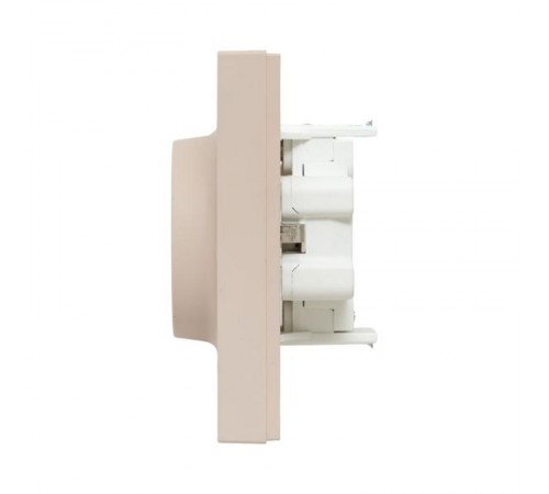 Механизм розетки двойной, 16А, с заземлением, со шторками, с рамкой, кремовый Эпика  UP1-SOI-211 EKF