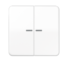 Клавиши ударопрочные для сдвоенногых выключателей с подсветкой; белые  CD595KO5BFWW  Jung