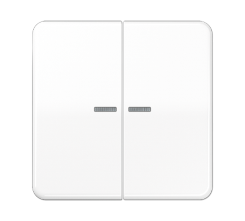 Клавиши ударопрочные для сдвоенногых выключателей с подсветкой; белые  CD595KO5BFWW  Jung