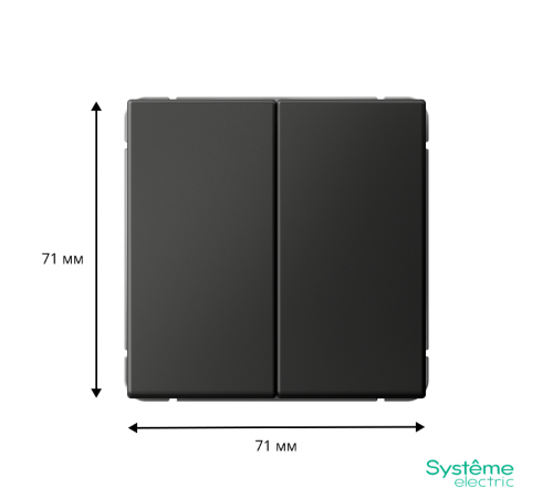 ArtGallery Базальт Переключатель 2-клавишный , 10АХ, механизм, быстрозажим. клем.  GAL001465S  SE