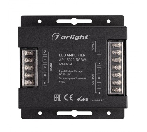 Усилитель ARL-5022-RGBW (12-24V, 4x8A, 384-768W)  027141  Arlight
