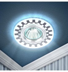 Светильник точечный декоративный DK LD47 SL /1 cо светодиодной подсветкой MR16, зеркальный (50/1800)  Б0048941  ЭРА