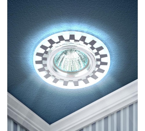 Светильник точечный декоративный DK LD47 SL /1 cо светодиодной подсветкой MR16, зеркальный (50/1800)  Б0048941  ЭРА