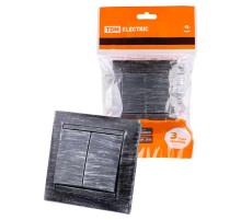 Выключатель 2-х кл. 10А старинное серебро "Лама"  SQ1815-0644  TDM