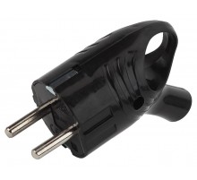 Vx4-B ЭРА Вилка с/з угловая с кольцом 16A черная (24/480/5760)  Б0039677  ЭРА