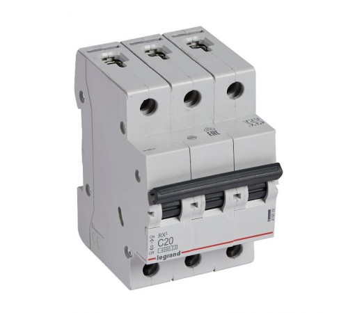Выключатель автоматический трехполюсный RX3 4500 20А C 4,5кА  419709  Legrand