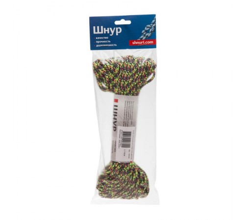 Шнур плетеный ПЭ 3,5 мм, 16-пряд, цветной, 30 м  140355  Tech-KREP