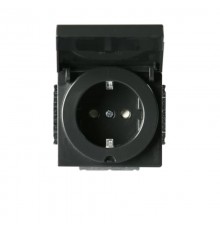 Розетка Shuko 16А 230В IP21/44 с крышкой, Impressivo, антрацит  20EUCK-81   2TKA00000436  ABB