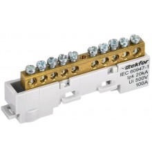 TEKFOR Шина L "фаза" неизолированная на универсальном держателе 6х9-10-Ср  TF-NN10-10-DL-K03  IEK