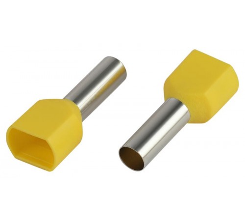 Наконечник-гильза ЭРА NO-225-76 (двойной) НШвИ(2) 6,0-14 с изолированным фланцем (упаковка 500 шт.)   Б0063347  ЭРА