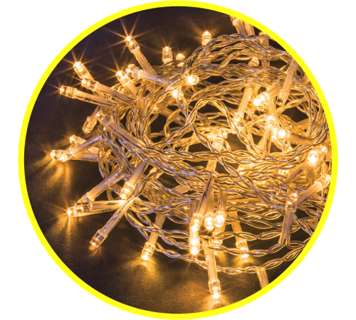 Гирлянда световая  NGF-S01-100WW-5-6.5m-230-C8-TR-IP20  61807  Navigator