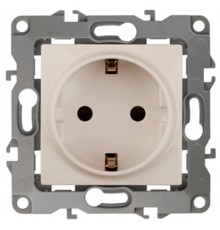 Розетка 12-2001-02 с заземлением, 16АХ-250В, без м.лапок,  слоновая кость  Б0014682  ЭРА