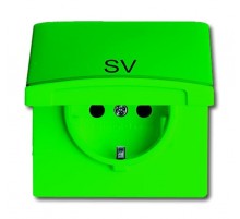 Розетка SCHUKO, 20 EUGKBLN-13-101, c контрольным СД, с крышкой, Allwetter44, IP44, зеленая, 16А, 250В.  2064-0-0303  ABB