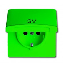 Розетка SCHUKO, 20 EUGKBLN-13-101, c контрольным СД, с крышкой, Allwetter44, IP44, зеленая, 16А, 250В.  2064-0-0303  ABB
