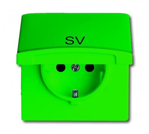 Розетка SCHUKO, 20 EUGKBLN-13-101, c контрольным СД, с крышкой, Allwetter44, IP44, зеленая, 16А, 250В.  2064-0-0303  ABB