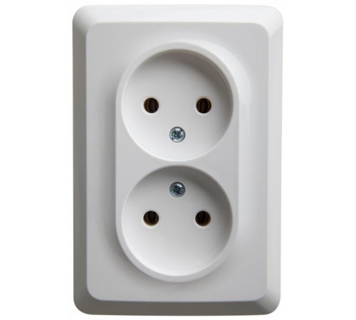 Этюд Белый С/У Розетка 2-ая без заземления без шторок 16А 250B  PC16-105B  SE