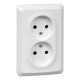Этюд Белый С/У Розетка 2-ая без заземления без шторок 16А 250B  PC16-105B  SE