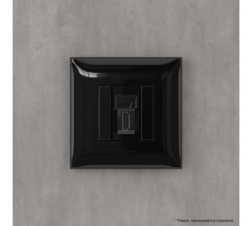 HDMI розетка одинарная в стену, тип А-А, "Avanti", "Черный квадрат"  4402253  DKC