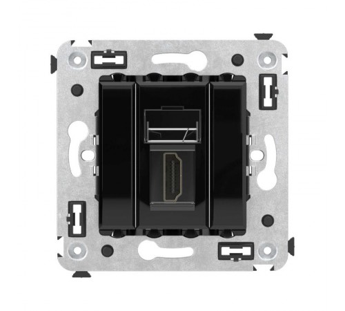 HDMI розетка одинарная в стену, тип А-А, "Avanti", "Черный квадрат"  4402253  DKC