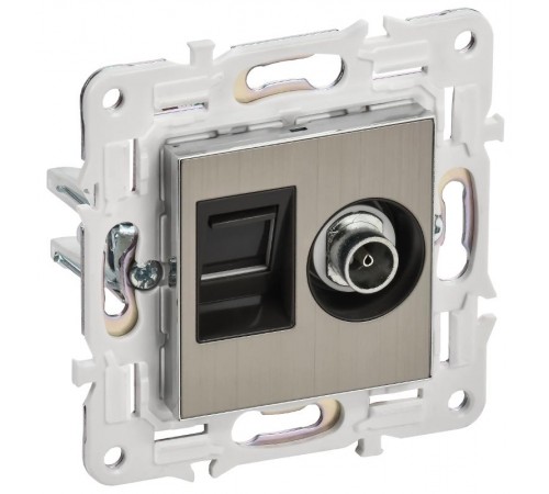 SKANDY Розетка двойная TV+RJ45 кат.5E SK-A14N никель  SK-AK20-1-K50  IEK