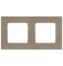 Рамка для розеток и выключателей  Серия 12 12-5202-04 на 2 поста, Классик, шампань  Б0067722  ЭРА