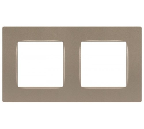 Рамка для розеток и выключателей  Серия 12 12-5202-04 на 2 поста, Классик, шампань  Б0067722  ЭРА