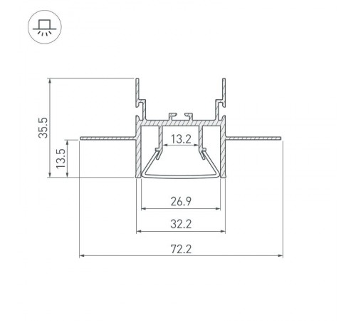 Профиль FOLED-CEIL-CENTER-2000  023863  Arlight