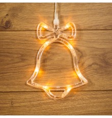 Фигура светодиодная "Колокольчик" на присоске с подвесом, цвет ТЕПЛЫЙ БЕЛЫЙ  501-012  NEON-NIGHT