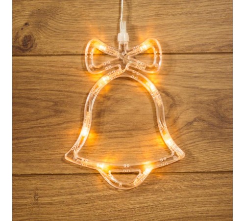 Фигура светодиодная "Колокольчик" на присоске с подвесом, цвет ТЕПЛЫЙ БЕЛЫЙ  501-012  NEON-NIGHT